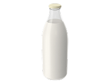 A glass bottle of milk